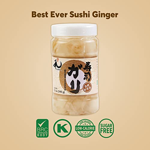 Yuho Pickled Sushi Ginger, Japanese White Gari Sushi Ginger Fat Free thumb #6