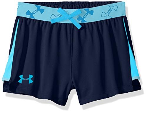 Under Armour Girls' Kick it Shorts, Academy (408)/Venetian Blue, Youth X-Small