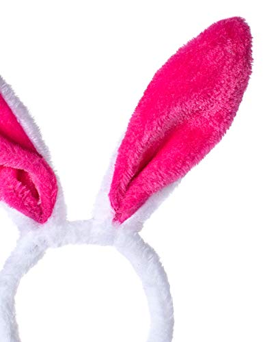 Cute Soft Touch Bunny Ears Headband Christmas Rabbit Ears Headband Gift For Children Kids Girls (Rose Red) #TOP3
