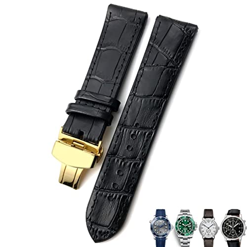 Bracelet de montre en cuir marron 22 mm compatible avec boîtier 300