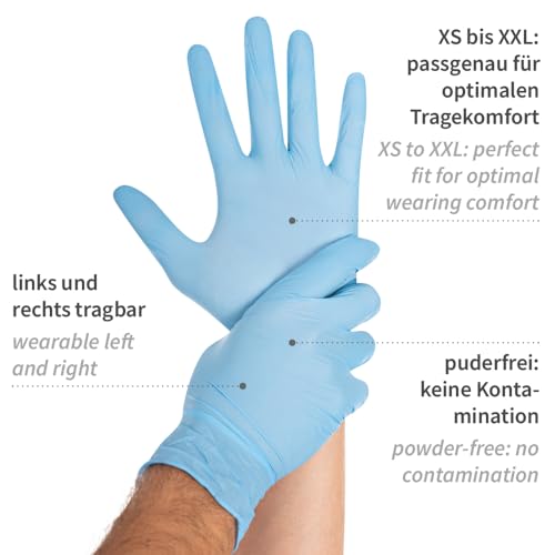 Guantes de nitrilo azules Safe Light M: protección cómoda y ligera 2