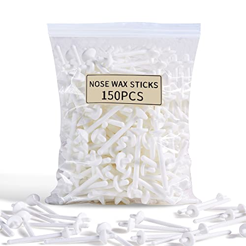 150 Pcs Wax Sticks, Nose Wax Kit Accessories, Waxing Sticks for Nose Hair Remover, Wax Applicator Sticks for Nostril Nasal Cleaning Ear Face Eyebrows Hair Removal for Men Women