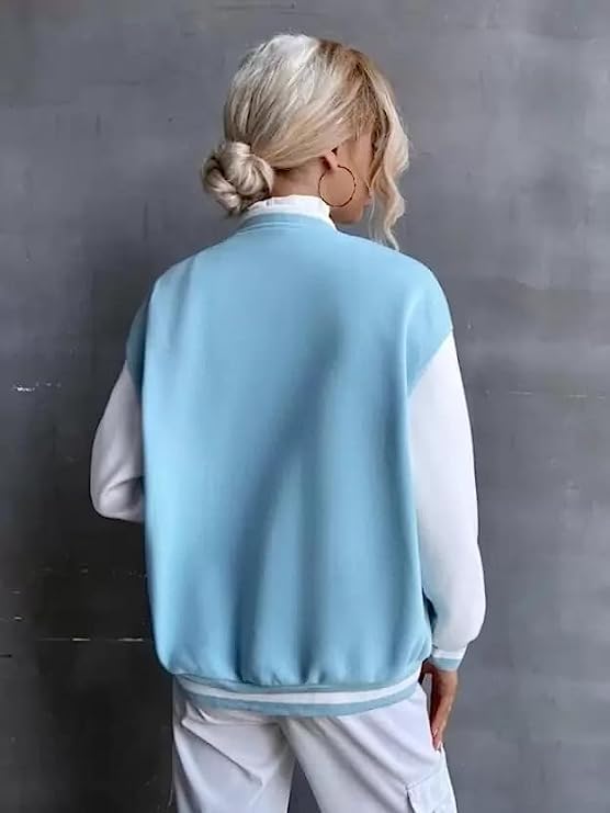 Image of PAKLON Stylish Long Sleeve Letterman Varsity Jacket for Women