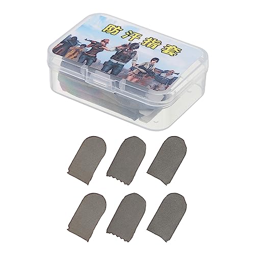 MECCANIXITY Finger Sleeves for Gaming, Touch Screen Finger Thumb Cover Sleeve, Silver Cloth Anti-Sweat Breathable Grey for Mobile Gaming Pack of 6