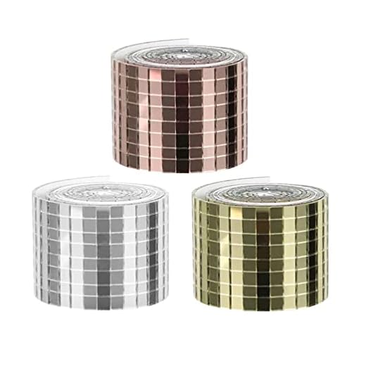 HEALLILY 3 Rullar Självhäftande Mini Spegel Klistermärken Kvadrat Glas Speglar Mosaik Kakel För Kök Badrum Vardagsrum Vägg Klistermärke