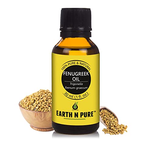 Image of Earth N Pure Fenugreek Seed Oil (Methi Oil) Cold Pressed, Natural and Therapeutic Grade 30 ml