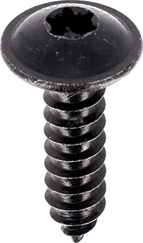 20 x Black Zinc Plated Round Head Wide Tapping Screws RLX Torx 4.8mm x 19mm NFE 25-655, Zinc, black, Sachet de 20 pièces