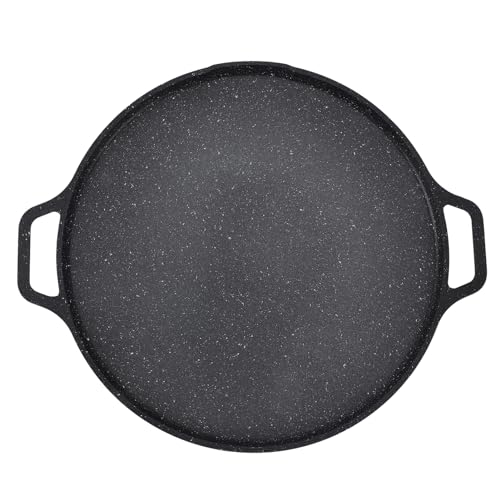 Zhangpu Parrilla Eléctrica Coreana de 39,5 Cm, Sartén Redonda Antiadherente con Revestimiento de Aleación de Aluminio, Aparato de Cocina Interior para Barbacoa, Filetes, Fideos y Más