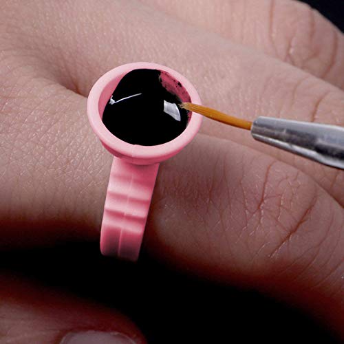 Lurrose 200Pcs Copos de Cola Suporte de Cola para Cílios Anéis de Tatuagem Copos de Extensão de Cíli