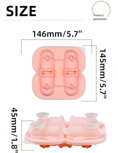 Molde para cubitos de hielo de silicona pingüino y búho 2 piezas miniatura 2