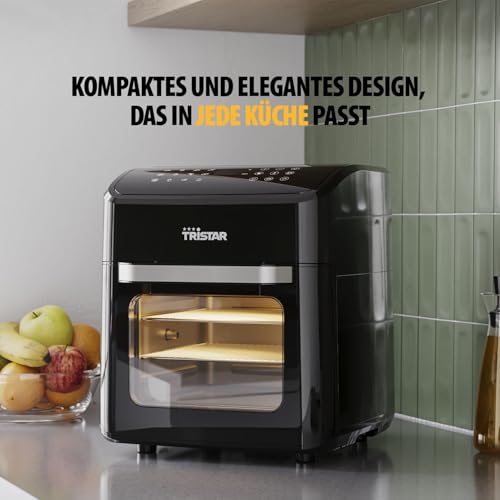 Tristar Mini Backofen & Heißluftfritteuse, 2-in-1-Airfryer, BPA-frei, 12 L, 12 Programme, Sichtfenster, 1800 W, FR-9065 – Bild 8