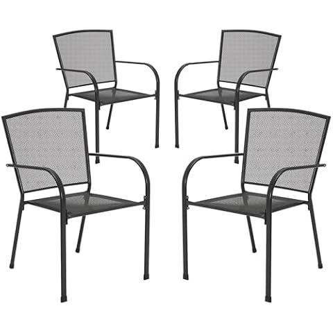 AECOJOY Stackable Metal Patio Chairs Set Cover