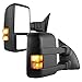 Tow Mirrors Replacement for 99-07 Ford F250 F350 F450 F550 Super Duty 01-05 Excursion Extendable Smoke Power Heated With LED Signal Light Side view Mirrors Pair Set