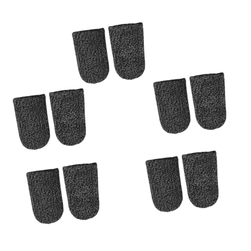 Lurrose 10Piezas Cubiertas de Dedo Móviles de Transpirables Dedos Elástico y Secado Compatible con Pantallas Táctiles Color Negro