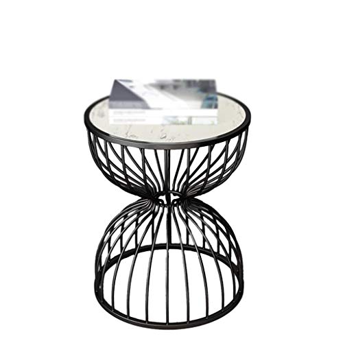HTLLT Storage Table Living Room Sofa Table Metal Creative Little Round