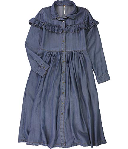 Robe midi chemise Montana Sunset bleue pour femme adepte du style bohème