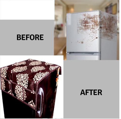 Image of REVEXO Kitchen Combo Fridge Top Cover, 3 Pcs Fridge Mats, (Set of 4 Piece) (Multicolour) -REV-89