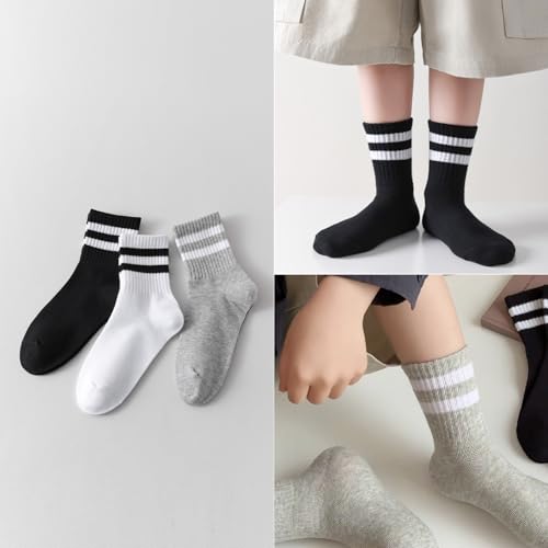 Image of EPEIUS Kids Crew Socks Seamless Cotton Dress Socks for Boys Girls 1-15Y