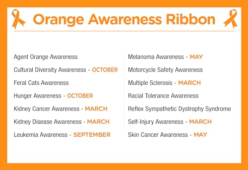 Image of 1 /2 /5 /10 /25 /50pcs Orange Ribbon Awareness Pins for Kidney Cancer, Leukemia, Multiple Sclerosis, Hunger, Gun Violence /Mass Shooting Awareness - Perfect for Support Groups, Gift-Giving, and Fundraisers