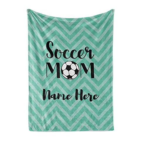Personalized Corner Customized Soccer Mom Fleece Throw Blanket - Warm Lightweight Stadium Blankets for Team Moms Cover