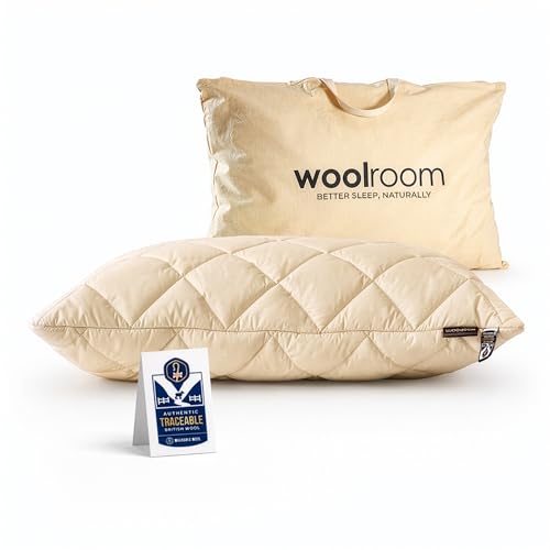 WOOLROOM Deluxe Washable Wool Pillow - Standard Size