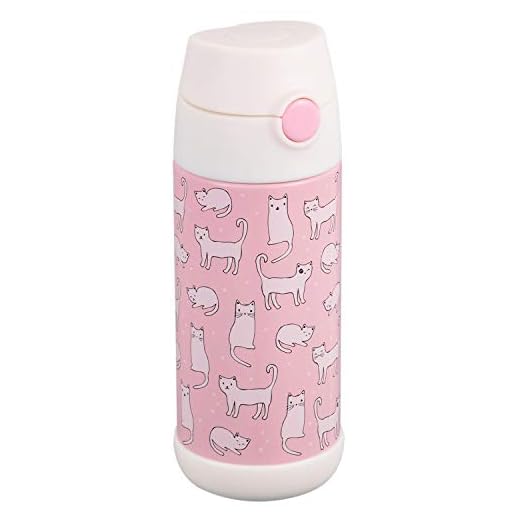 Snug Flask for Kids - Vacuum Insulated Water Bottle with Straw (Cats)