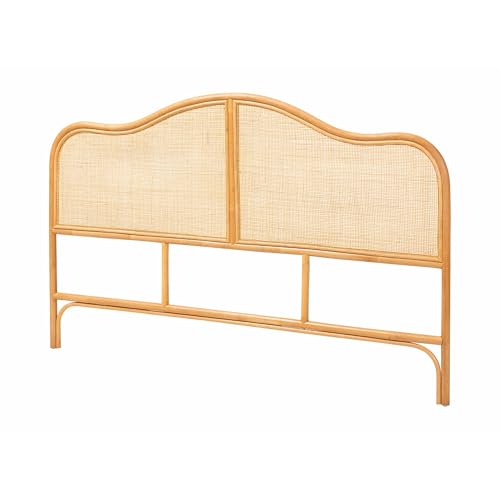 Bali & pari Adelita Natural Rattan Arched Headboard - Handwoven