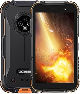 DOOGEE S35 Rugged Smartphone Android 11, 4350mAh Battery, 5.0'' HD Screen, 13MP+5MP Triple Camera, 3GB+16GB/512GB Extension, 4G Dual SIM IP68 Waterproof Unlocked Mobile Phone, GPS, Face Unlock, Orange