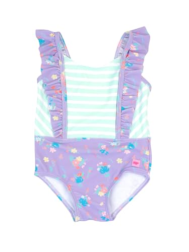 RuffleButts Girls UPF50+ Sun Protection Sleeveless Pinafore One Piece Swimsuit