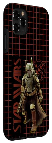Coque iPhone 11 Pro Max Star Wars Boba Fett Combat Pose Grid protectrice
