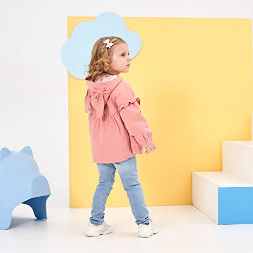 famuka Baby Girls Hooded Jacket Floral Pattern Coat Rabbit Style Windbreaker for Spring/Autumn4