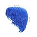 HONMEET Short Blue Wig for Fashionable Synthetic Cosplay Hair with Bangs for Halloween Parties Role Play Easy to Wear Dress Up Accessory for Boys