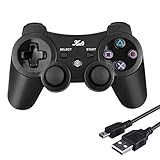 ps3 dualshock 3 wireless controller sixaxis Ergonomics Design: Die Form des Gamepads passt sich Ihren Händen auf natürliche Weise an. Die Handgriffe sind aus strukturiertem Gummi und bieten ein tolles feeling. Das ausgewählte Material verhindert somit Handschweiß am Gamepad. Dies ist völlig bequemsoagr bei langer Spielzeit.