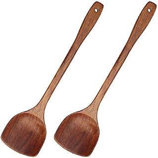 Wooden Wok Spatula, Long Handle 39cm 2Pcs