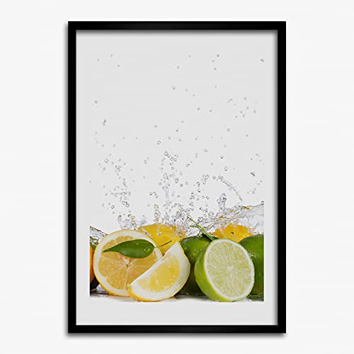 Cadre photo 50x70 cm Tulup en bois MDF avec affiche de peinture moderne d'agrumes