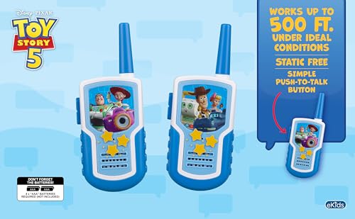 Image of ekids Toy Walkie Talkies for Kids, Static Free Extended Range Indoor and Outdoor Toys (Toy Story 5)