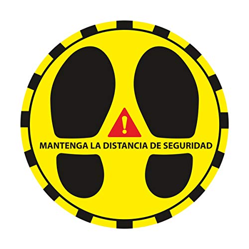 Kit Pegatinas Distancia de Seguridad (Circulares), con lamina de protección antideslizante, validas para el suelo. Super Resistente, y de regalo pegatina todo saldrá bien Cover