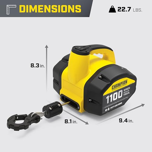 Champion Power Equipment 201371 1100 Lb. Portable 120-Volt Electric Winch Kit thumb #3