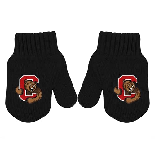 College Baby Infant and Toddler Winter Mittens - Cornell Big Red Logo, Black, 4T - 7 Years, for Boys & Girls