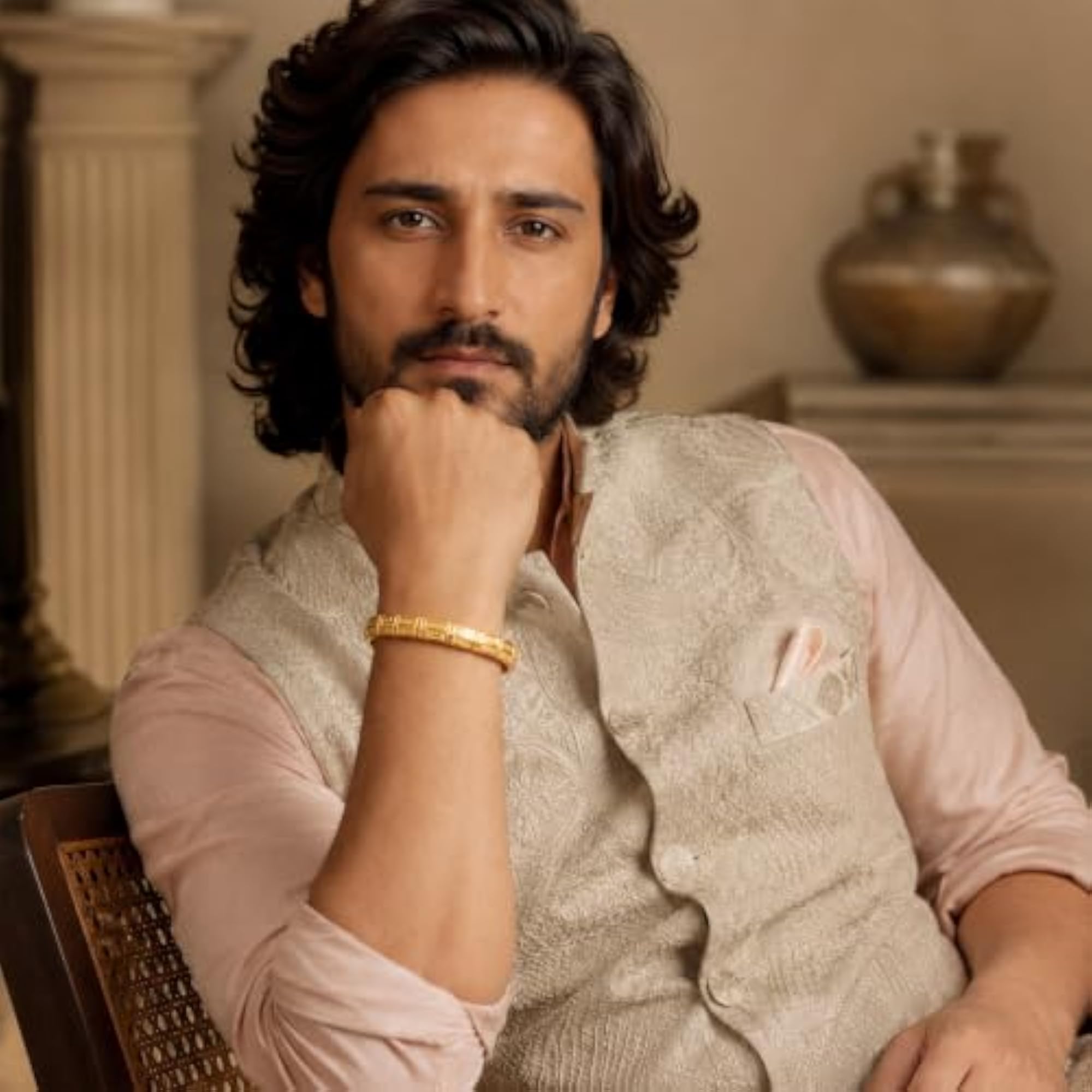 Men's Designer Stylish Gold Colour Amritsari Kada