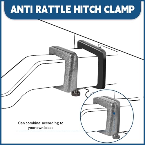 2\" Anti Rattle Hitch Clamp, Eliminates Hitch Noise, Heavy Duty Hitch Tightener with 2 Silencer Pads, Hitch Stabilizer Prevent Noise for Truck and Trailer Towing, Patent Application in Progress - Thumbnail 4