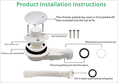 Low Profile Shower Drain,90Mm 36 L/Min Water Flow, Chrome Plated Abs Shower Tray Slim Drain,For Low Profile P Trap Bathroom Drain #TOP7