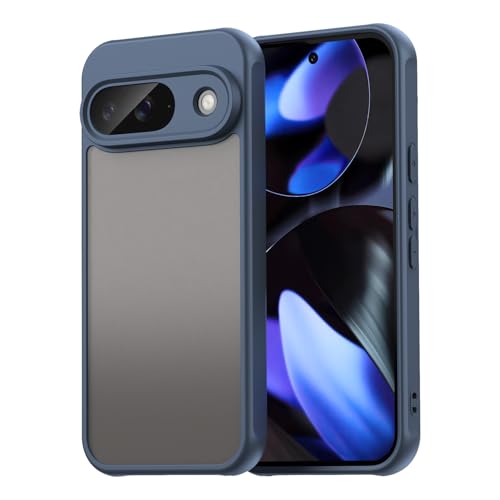 Coque Google Pixel 9 en bleu, protection hybride mat et antichoc