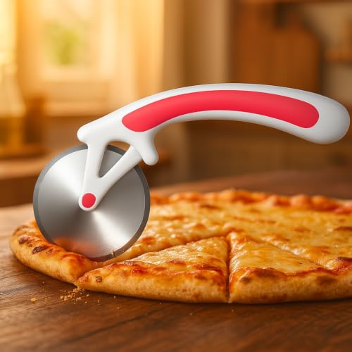 Image of Pizza Cutter Wheel | Rotary Pizza Slicer with Ergonomic Textured Grip | Multi-Purpose Cutter for Pizza, Bread, Pastry, Chapati, Sandwich & Baked Foods