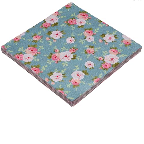 Nodsaw Layer Cake Fabric for Quilting 10 inch; Layer Cakes 10 inch Squares for Quilting; 42 10x10 inch Retro Floral Print Precut Cotton Fabric Squares Bundles for Sewing, Quilting, and DIY Crafts