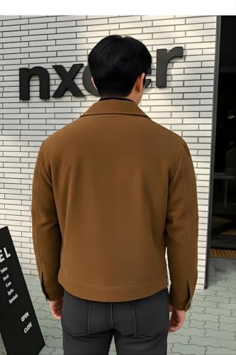 YOONIKK Store YOONIKK Classic Suede Jacket, Brown, XL - Image 3