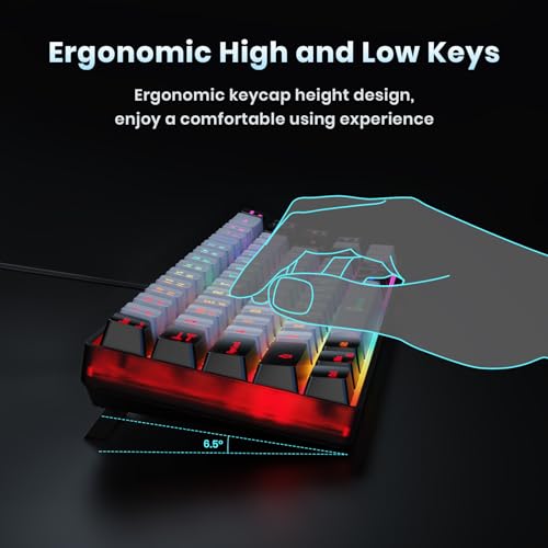 Image of 65% Gaming Keyboard, Wired Backlit Mini Keyboard, Ultra-Compact Anti-Ghosting No-Conflict 68 Keys Membrane Gaming Wired Keyboard for PC Laptop Windows Gamer