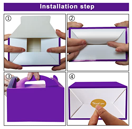 24 Packs Purple Treat Boxes Party Favor Candy Boxes Goodie Gable Boxes Diy Bags Assorted Bright Colors Cardboard Paper Box For Purple Birthday Party Gift Giving Wedding Party Favors Decorations Supplies #TOP5