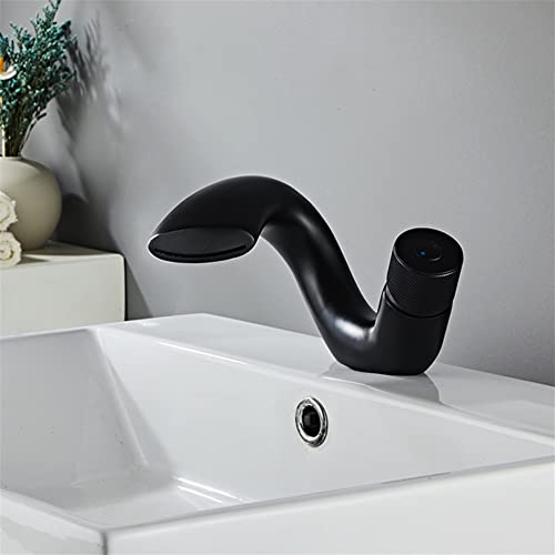 Accessoires de salle de bain modernes : le mitigeur cascade noir et or élégant