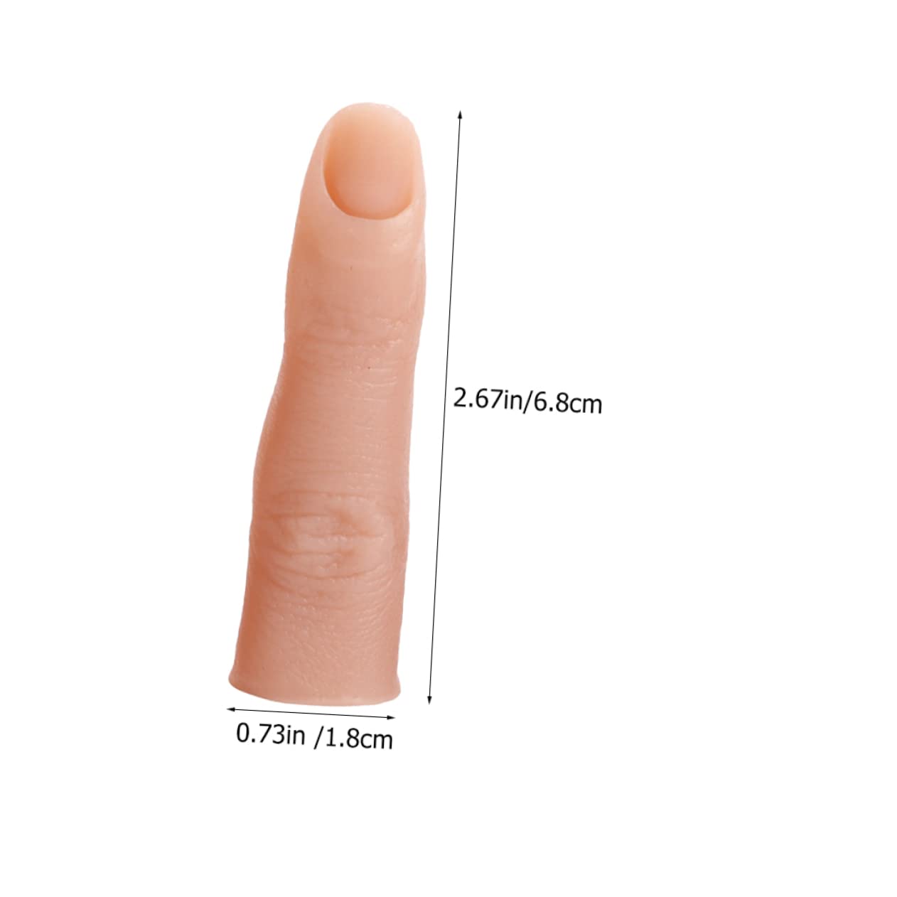 Mikinona 1Pc Fake Nail Practice Finger for Acrylic Nails Training Realistic Model Fake Finger for Art Practice Manicure April Fools' Day Party 6.8 * 1.85 * 1.85cm - Image 2
